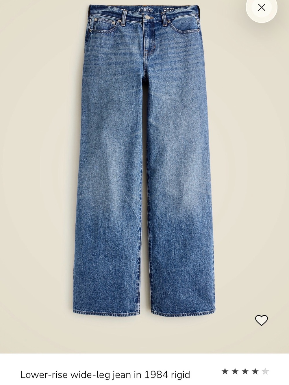J. Crew ‘84 Low Rise Wide Leg Jeans